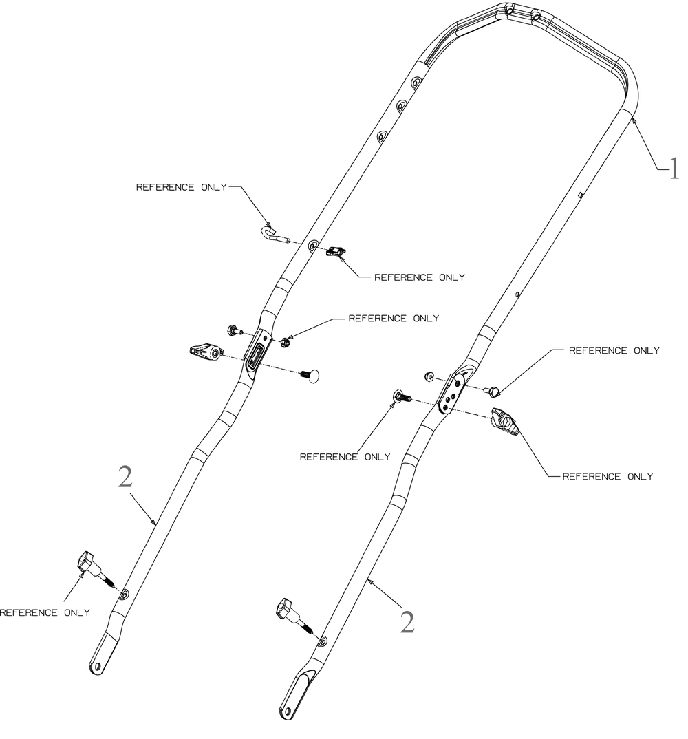 Handle Diagram and Parts List for SC500K (12AVP2KL710)(2023) Cub Cadet Lawn Mower